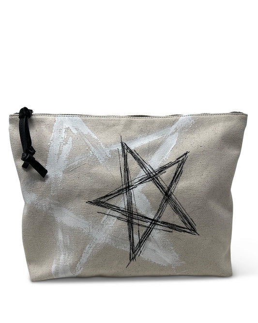 Ecru Star Canvas Pouch
