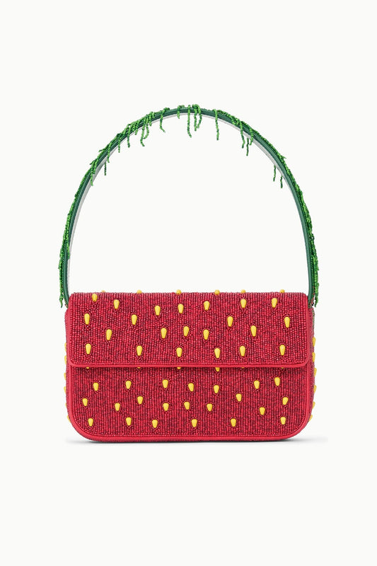 STAUD Tommy Beaded Bag Strawberry Dream