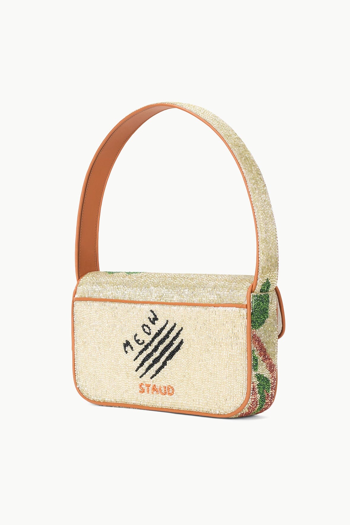 STAUD Tommy Beaded Bag Jungle Leopard