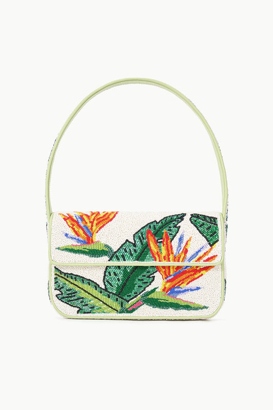 STAUD Tommy Beaded Bag Birds of Paradise