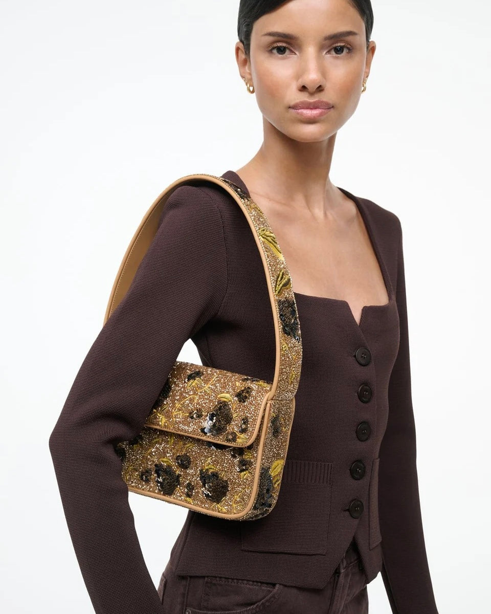 STAUD Tommy Beaded Bag Vintage Floral