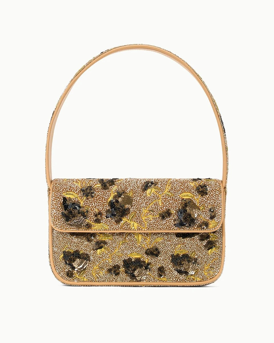 STAUD Tommy Beaded Bag Vintage Floral